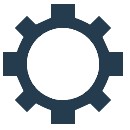 A blue gear